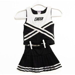Kids USA Baby Girls Black White Polyester Tank Skirt Cheerleading Uniform Set 2